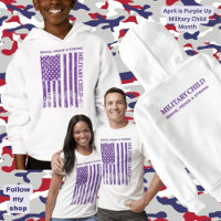 T-shirt violet pour enfant et adulte de l'armée Pu