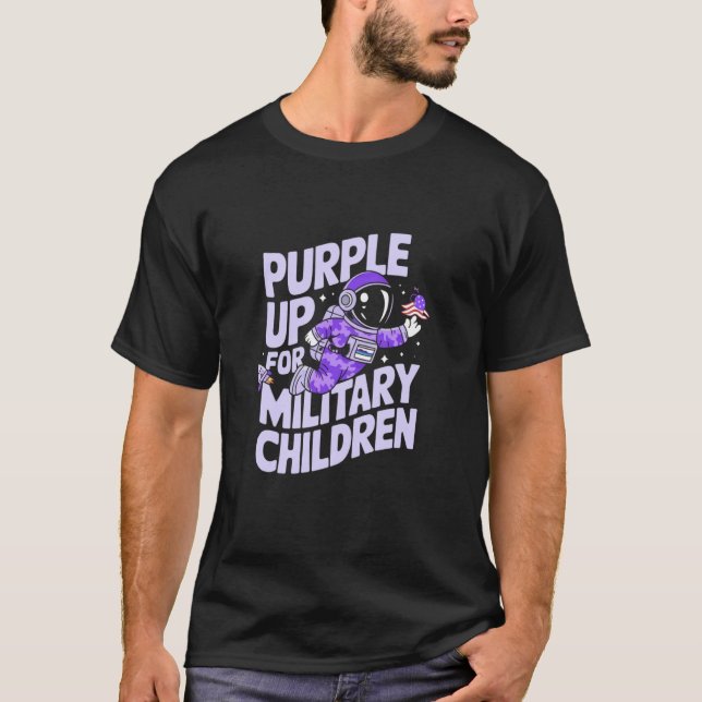T-shirt Violet pour l'aventure spatiale des enfants de mil (Devant)