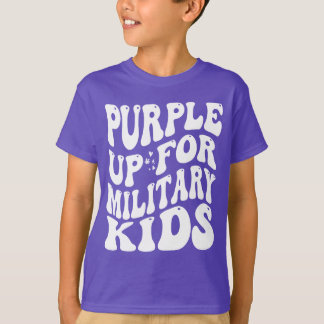 T-shirt violet pour les enfants militaires enfants militai