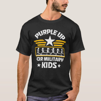 T-shirt Violet pour les petits héros militaires Enfant pou