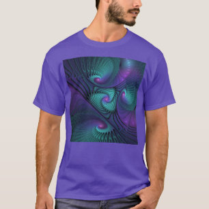 T-shirt Violet rencontre Turquoise moderne art fractal abs