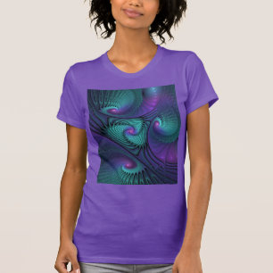 T-shirt Violet rencontre Turquoise moderne art fractal abs