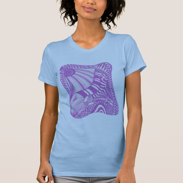 T-shirt violet rouge, chemises à dessin abstraites (Devant)
