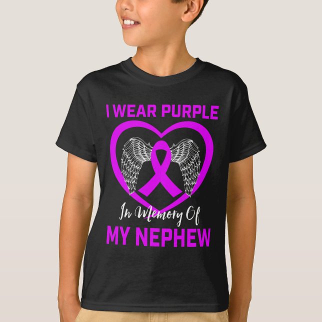 T-shirt Violet Ruban Nephew Pancreatic Cancer Sensibilisat (Devant)
