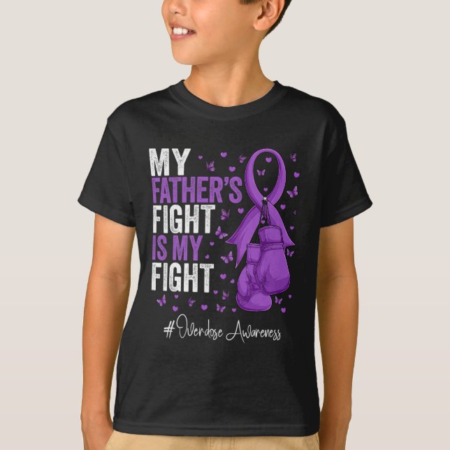 T-shirt Violet Ruban Père Surdose Sensibilisation (Devant)