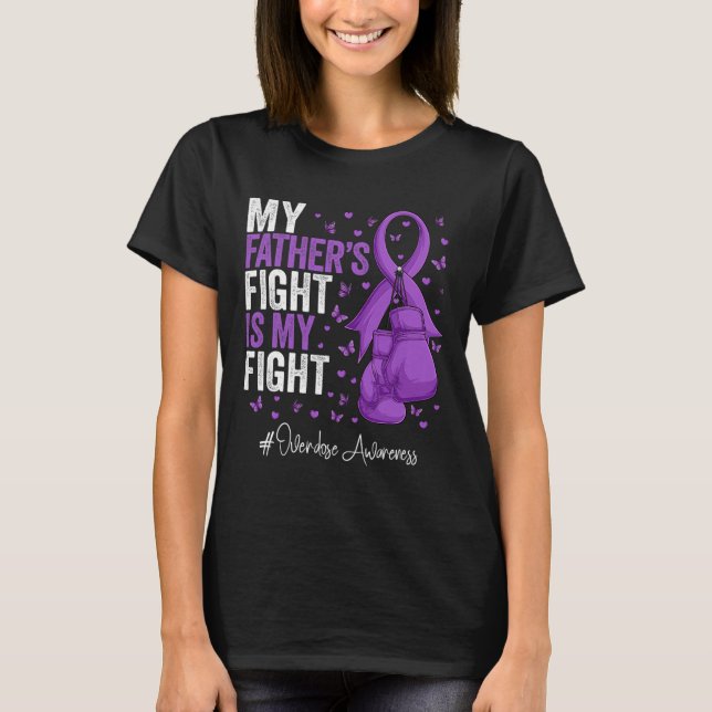 T-shirt Violet Ruban Père Surdose Sensibilisation (Devant)