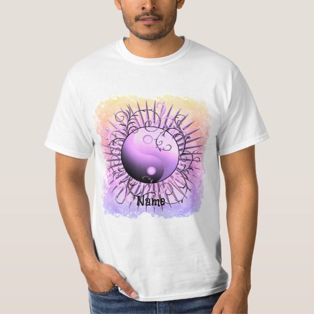T-shirt Violet Swirl Yin Yang  (Devant)