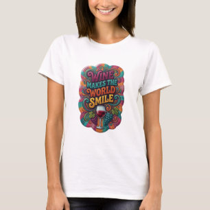 T-shirt Violet tendance LE VIN FAIT SOURIRE LE MONDE