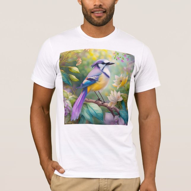 T-shirt Violet Tufted Jay Imaginaire Bird (Devant)
