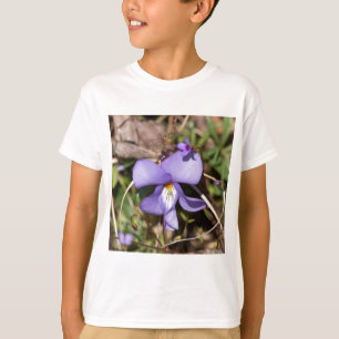 T-shirt Violette à pieds d'oiseau avec bluets