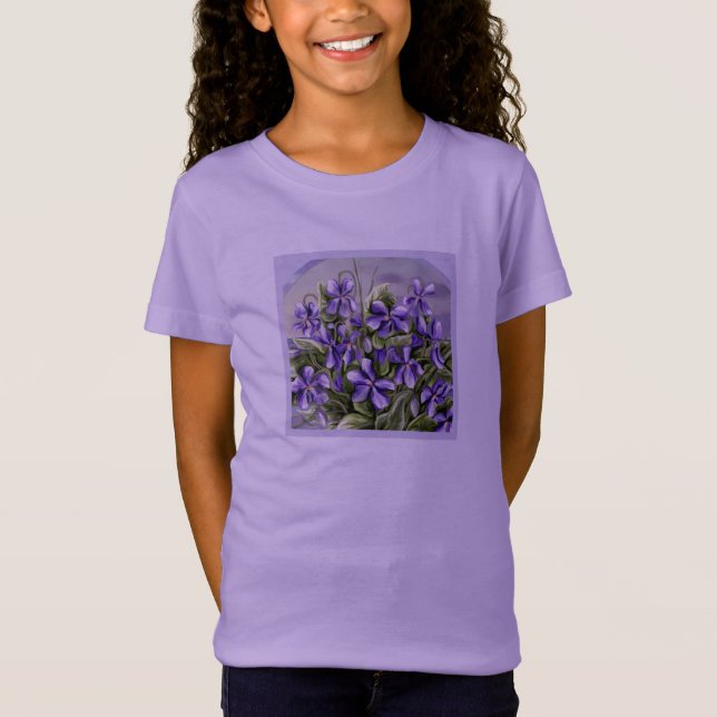 T-Shirt violettes dans un bocal de lune (Devant)