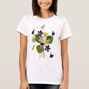 T-shirt Violettes sauvages assorties faites en broderie de
