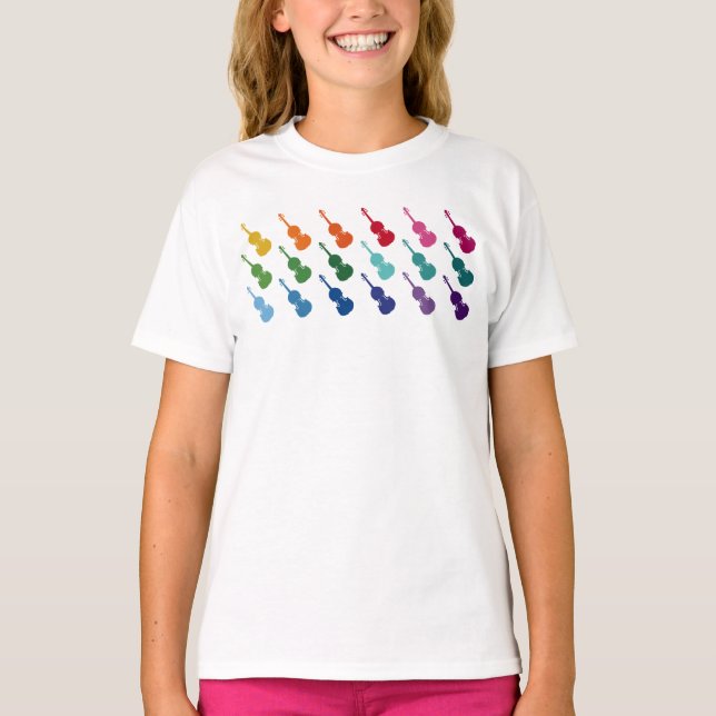 T-shirt Violin Colorful (Devant)