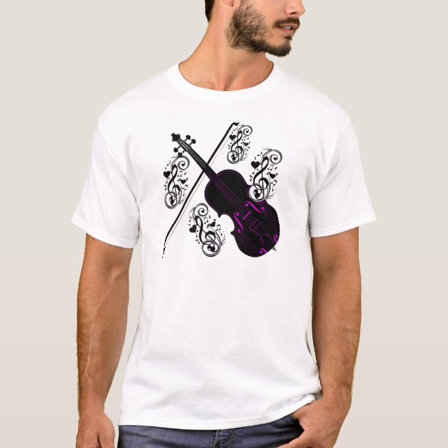 T-shirt Violon, amour cinglé_ (Devant)