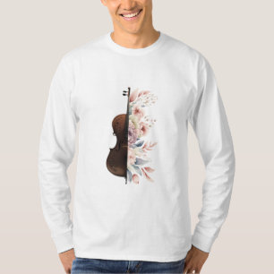 T-shirt Violon avec des fleurs.