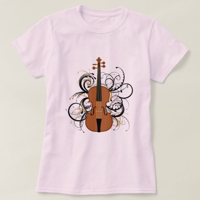 T-shirt Violon avec perruques (Design devant)
