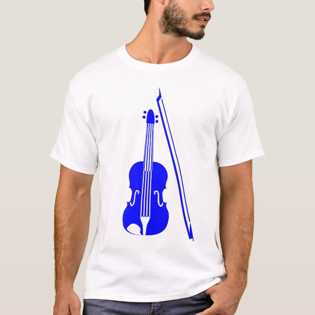 T-shirt Violon - Bleu (Devant)