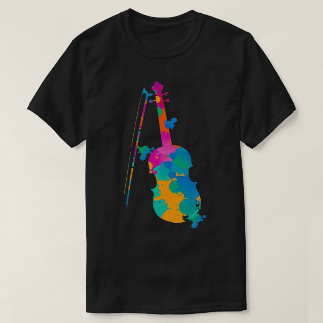 T-shirt Violon coloré (Design devant)