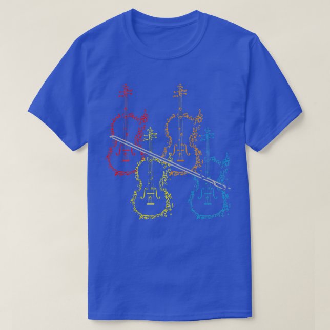 T-shirt Violon coloré (Design devant)