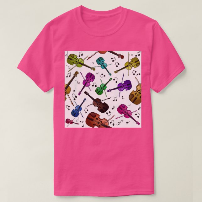 T-shirt Violon coloré Motif sans couture (Design devant)