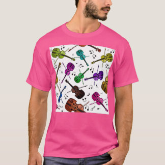 T-shirt Violon coloré Motif sans couture