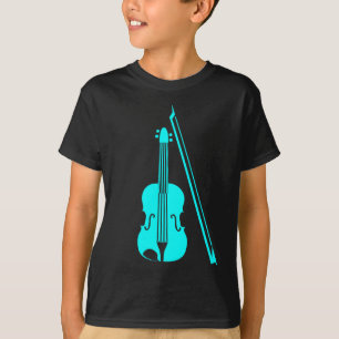 T-shirt Violon - Cyan