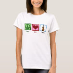 T-shirt Violon d'amour de la paix jolie violoniste femmes<br><div class="desc">Sympa signe de paix,  coeur et violon sur un joli t-shirt violoniste.</div>