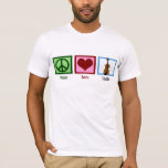T-shirt Violon d'amour de paix<br><div class="desc">Signe de paix,  coeur et violon mignons.</div>