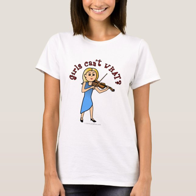 T-shirt Violon de la fille blonde (Devant)