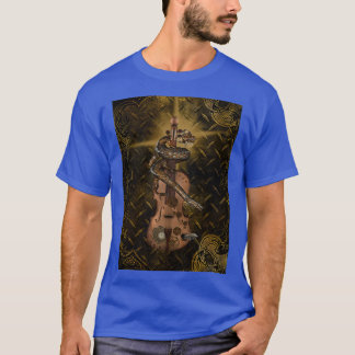 T-shirt Violon de Steampunk avec dragon chinois steampunk