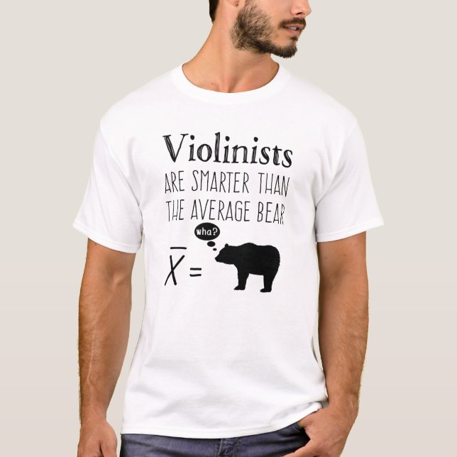 T-shirt Violon drôle - Ours moyen (Devant)