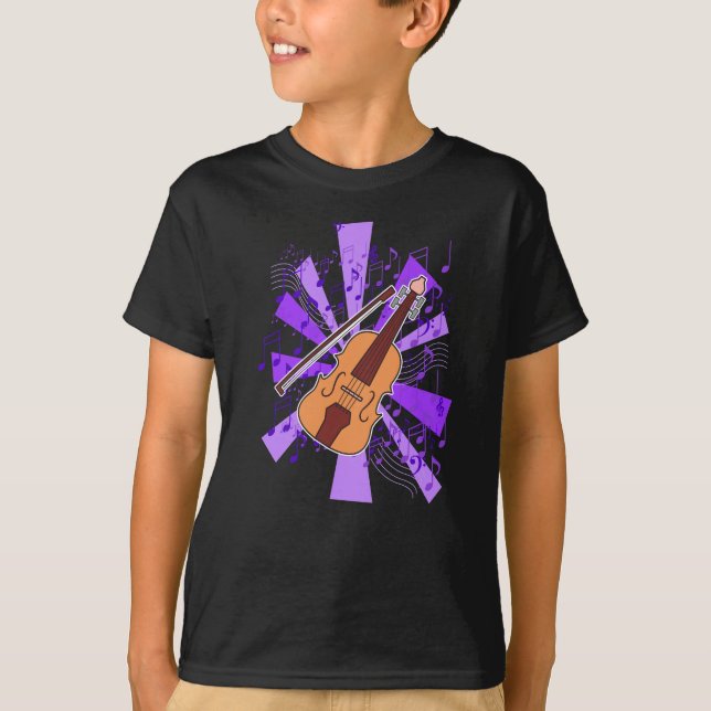 T-shirt Violon et musique  (Devant)