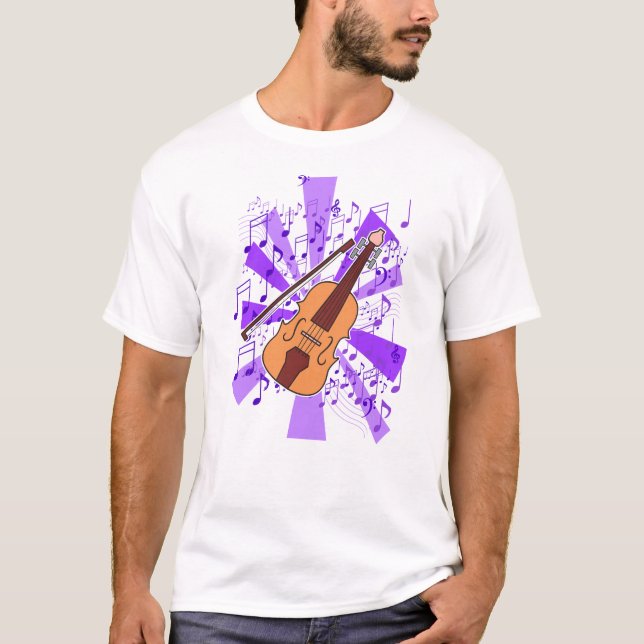 T-shirt Violon et musique  (Devant)