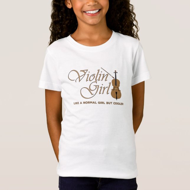 T-Shirt Violon fille, comme une fille normale mais glacièr (Devant)