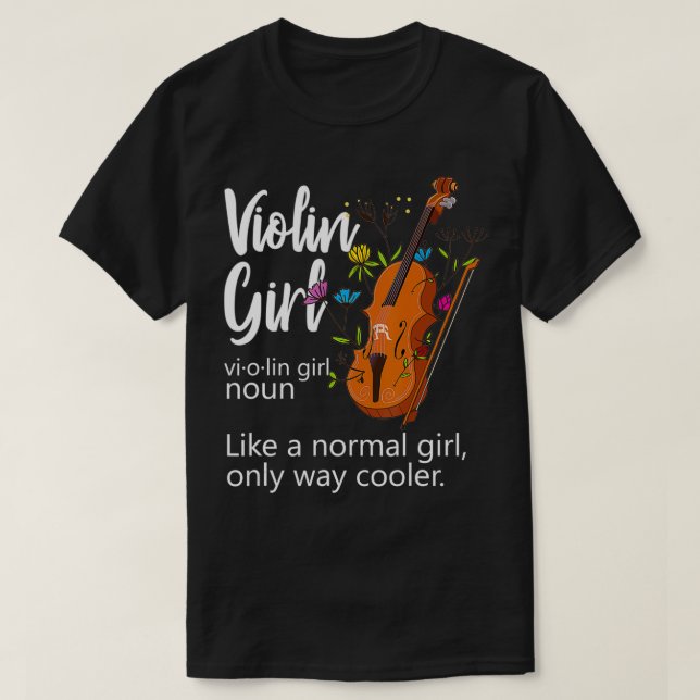 T-shirt Violon Fleurs Définition Fille Musicien Violoniste (Design devant)