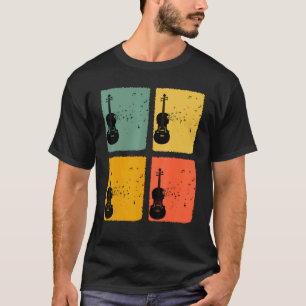 T-shirt Violon Joueur chaîne Instrument violoniste Vintage