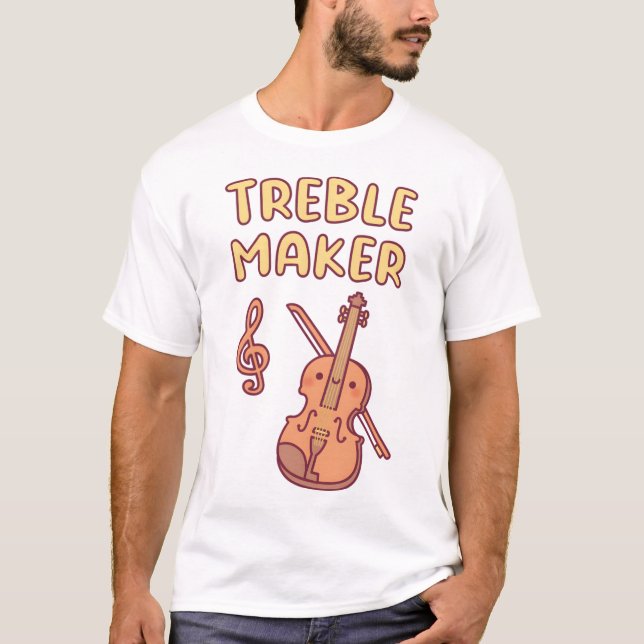 T-shirt Violon mignon, Arbre Maker Music Pun (Devant)