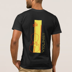 T-shirt Violon minimaliste noir + jaune Violoniste moderne