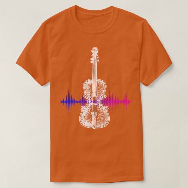 T-shirt Violon Music Sound Wave (Design devant)