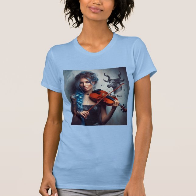 T-shirt Violon musicien Taurus Zodiac (Devant)
