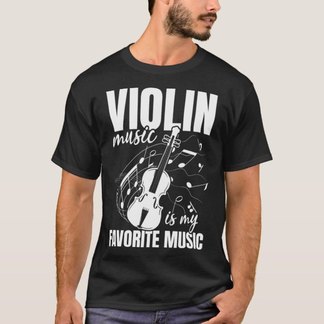 T-shirt Violon Musique Est Ma Musique Préférée Violon Joue (Devant)