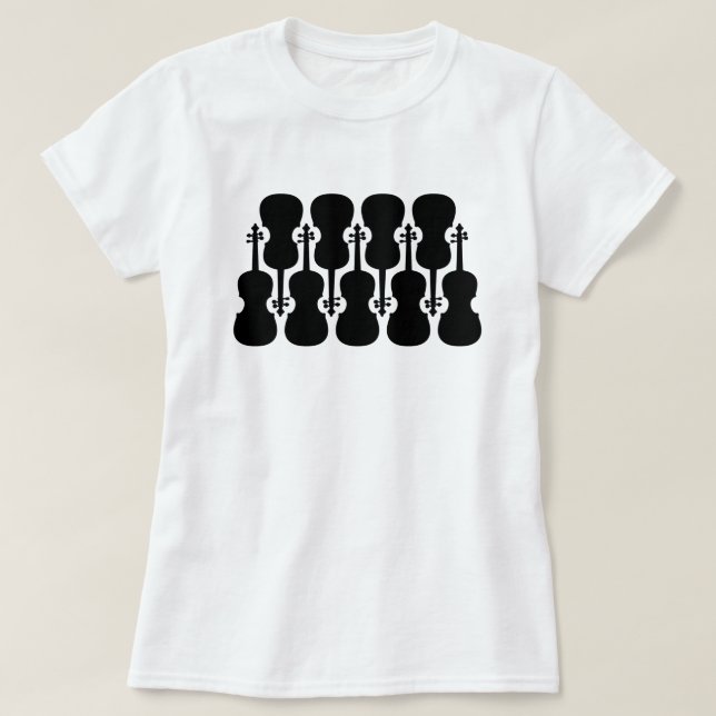 T-shirt violon noir et blanc (Design devant)