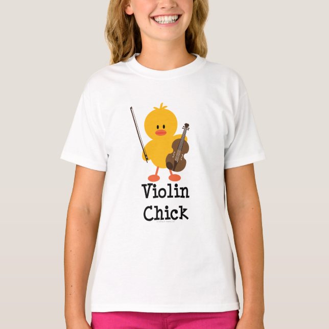 T-shirt Violon poussin enfants attelé (Devant)