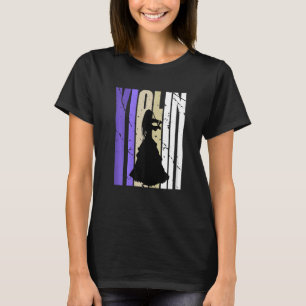T-shirt Violon rétro féminin Silhouette adolescent Grand-p
