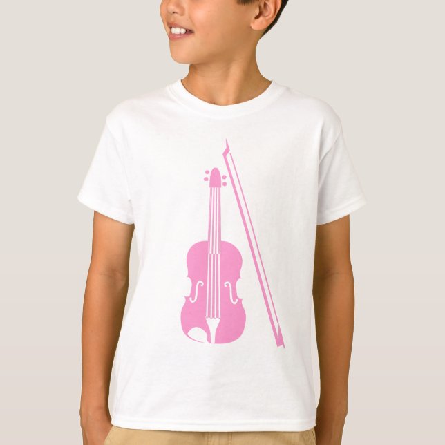 T-shirt Violon - rose (Devant)