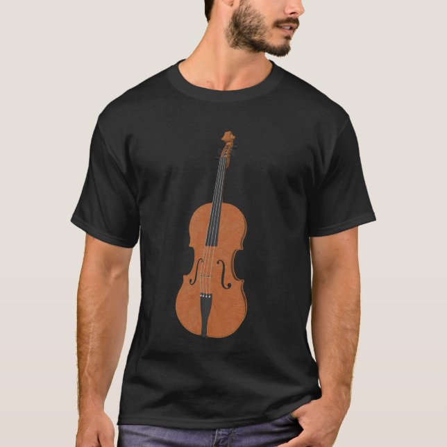T-shirt Violon : Violon en bois : 3d angle modèle #5 : (Devant)