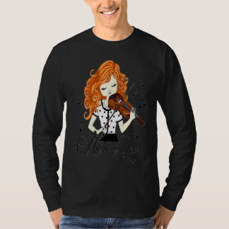 T-shirt Violon  Violon Robe Musical  Jeunesse