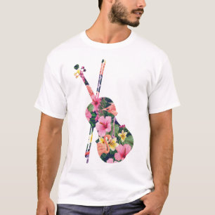 T-shirt Violon violoniste Violon Tropical Fleur Tropical T