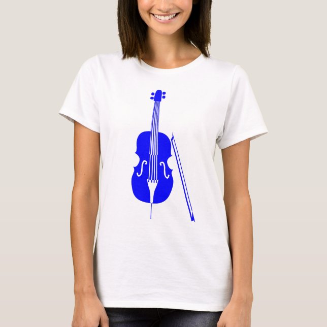 T-shirt Violoncelle - Bleu (Devant)