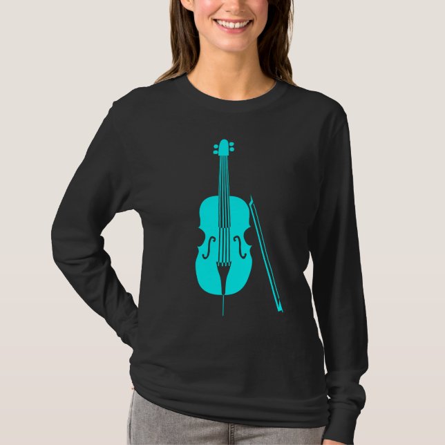 T-shirt Violoncelle - cyan (Devant)